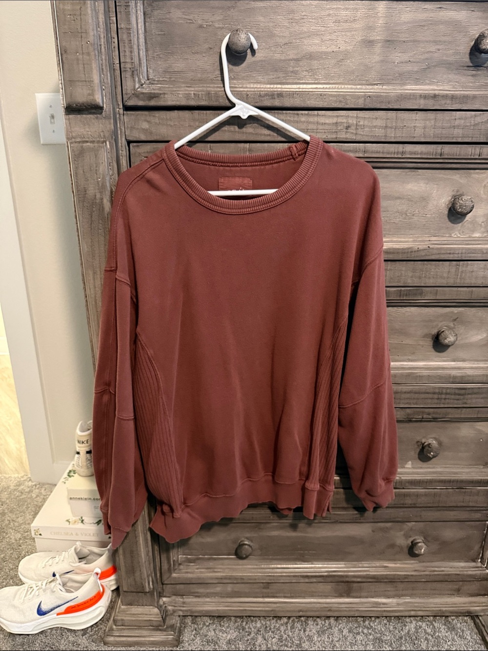 aerie Crewneck Sweatshirt in Rusty Brown